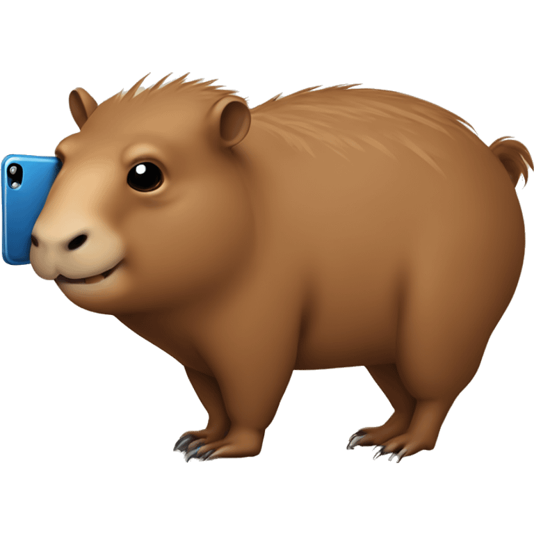 Capibara con celular  emoji