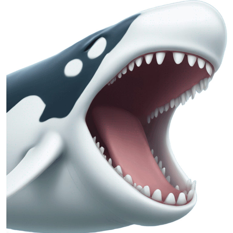 white whale , open mouth emoji