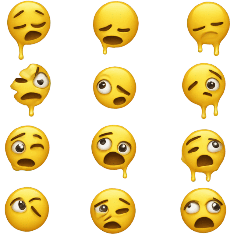 yellow emoji that looks constipated and is sweating heavily emoji