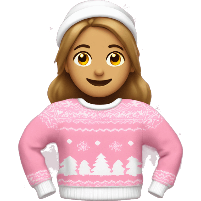 Pink and white Christmas jumper emoji