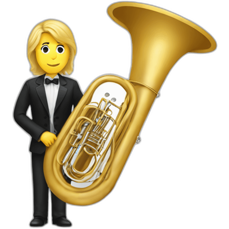 Longblondehair-smart-male-with-tuba-musician emoji