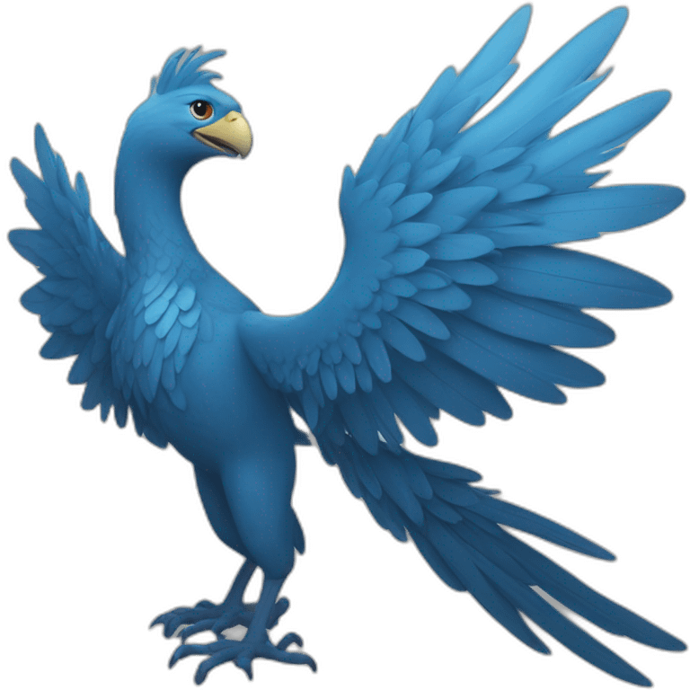 Bleu Phoenix simple icon plat, profille emoji