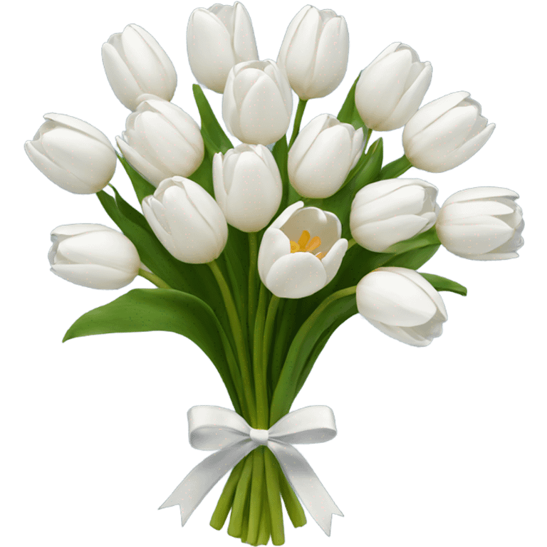 white tulip bouquet  emoji