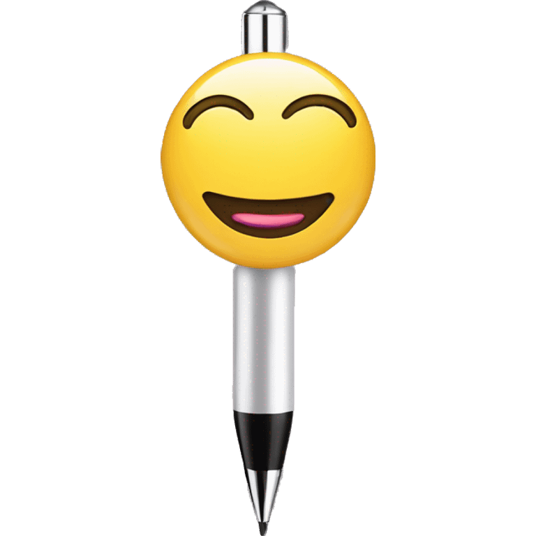 glamorous smiley face with pens emoji