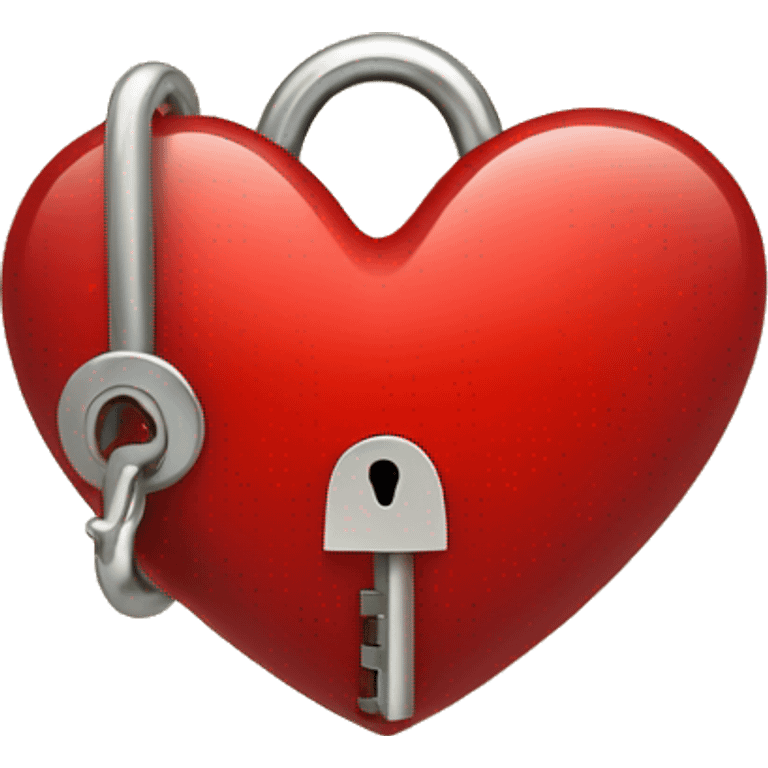 Red Heart with lock emoji