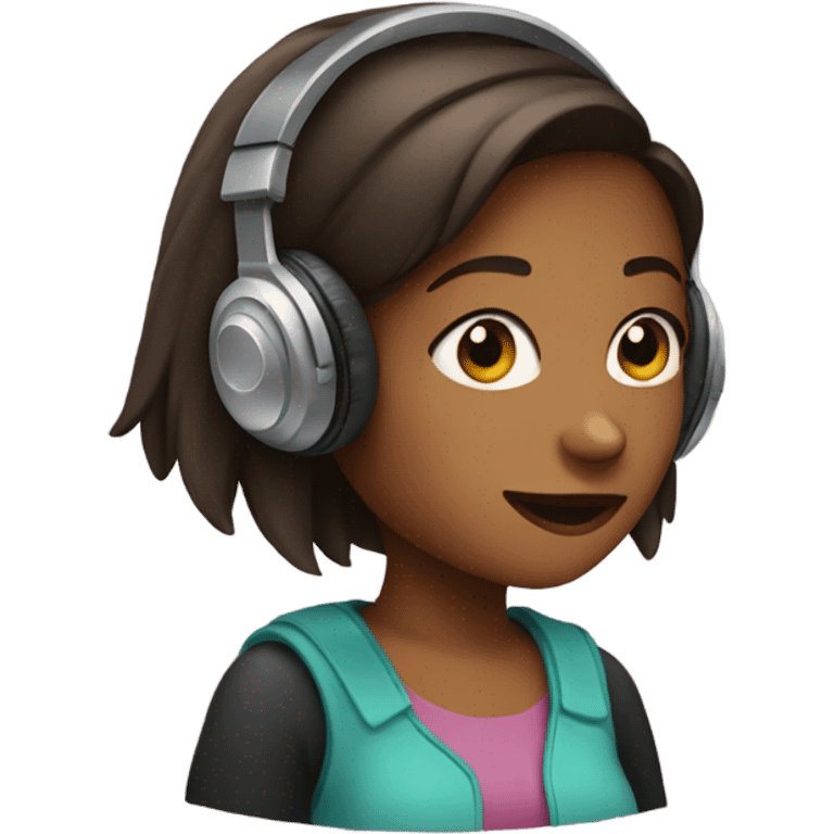 girl with headphones  emoji