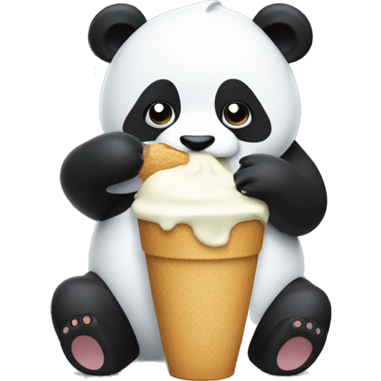 Panda eating ice creamer  emoji