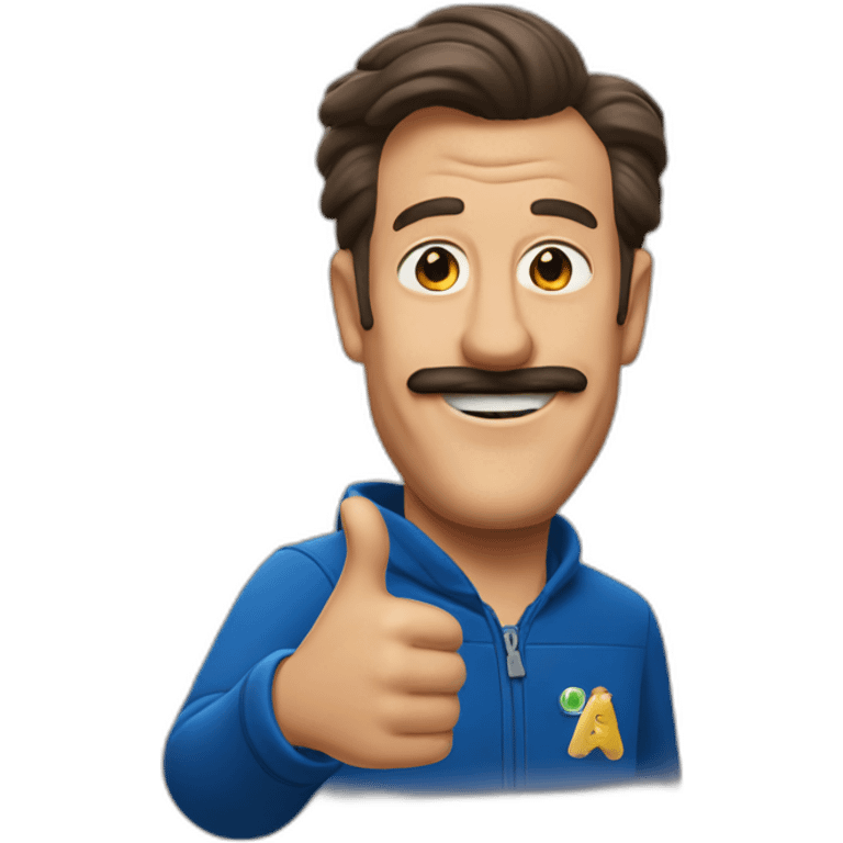 Ted lasso shows thumbs up emoji