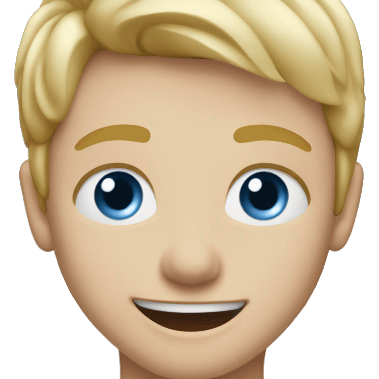 blond boy blue eyes dancing emoji