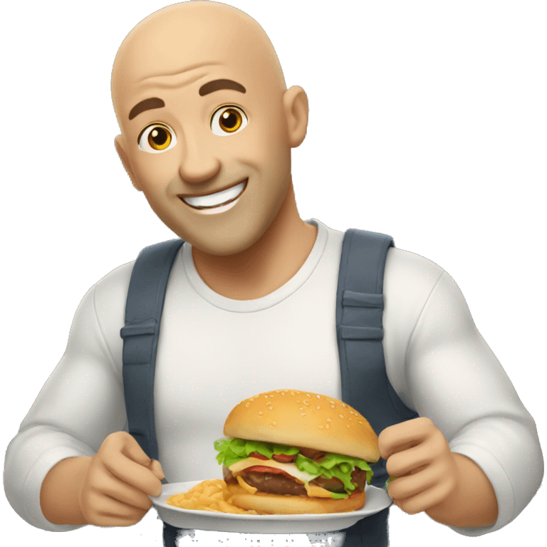 bald guy loves food emoji