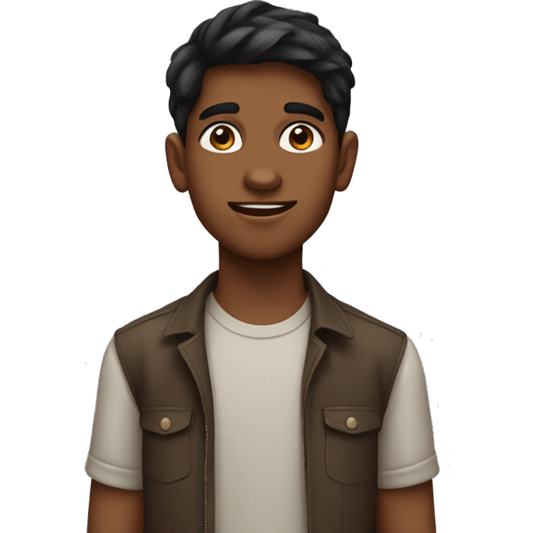 a boy from india of 15 years old with brown skin with a little big nose and dark hair emoji