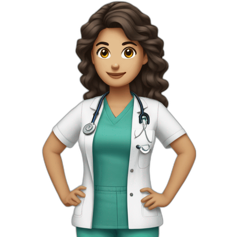 Infirmière 👩🏻‍⚕️ cheveux brun emoji