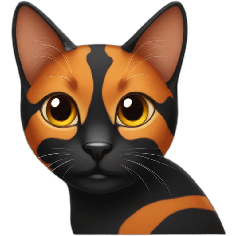 black and orange cat emoji