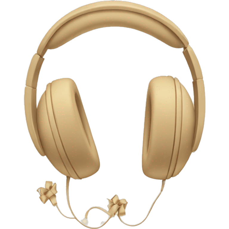 beige headphones with beige bows emoji