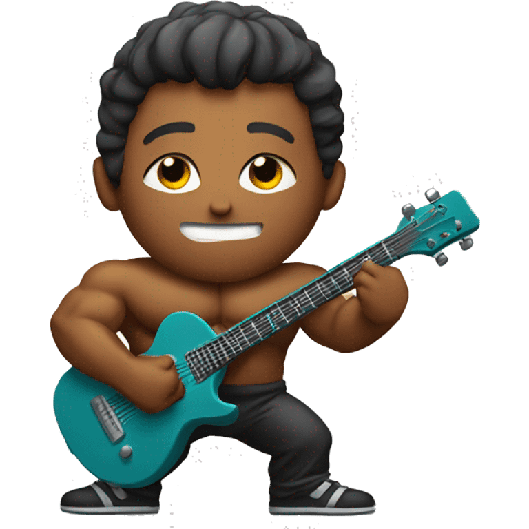 bodybuilder with guitar emoji