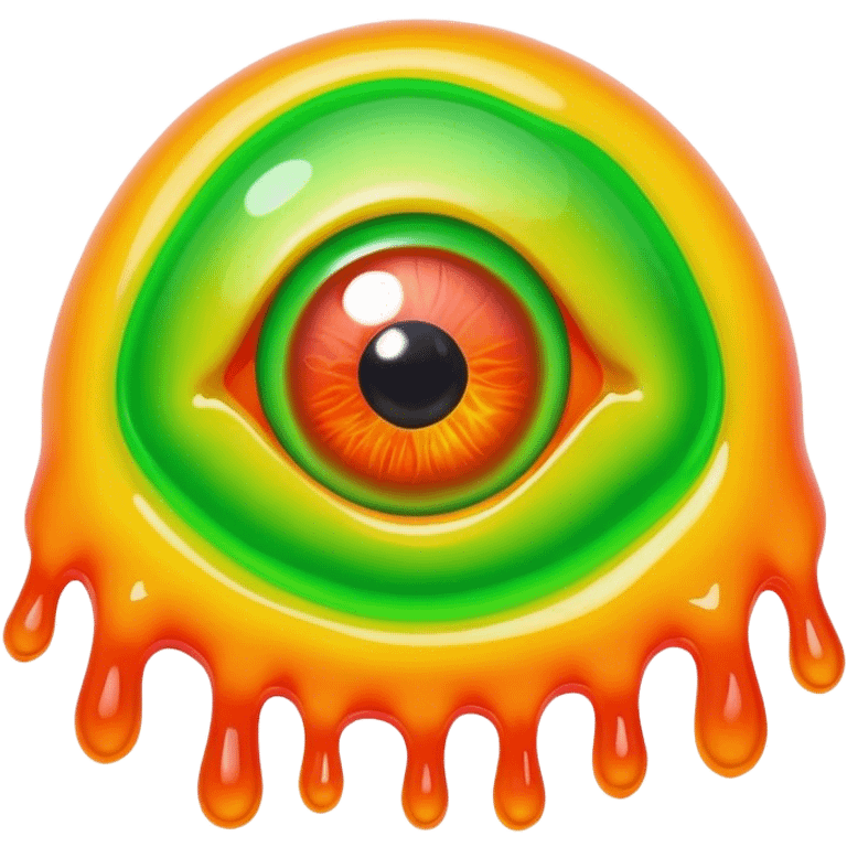 gummy neon melting eyeball emoji