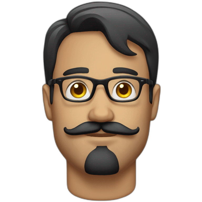 man 30yo moustache blackhair strong glasses emoji