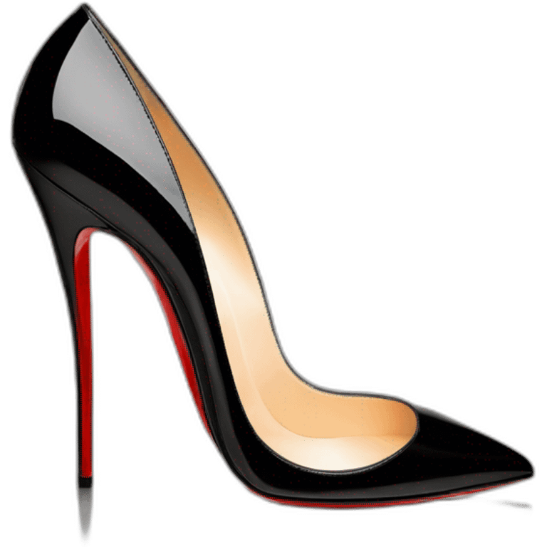 One WEDGE heel LOUBOUTIN black leather PATENT emoji