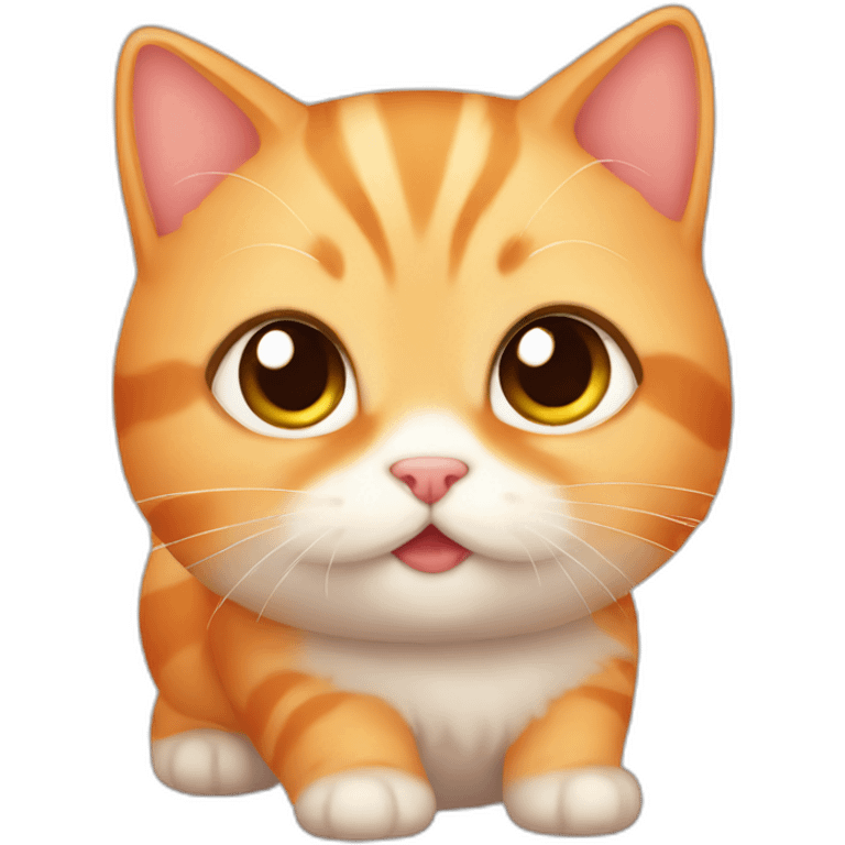 A cute chubby orange kitten emoji