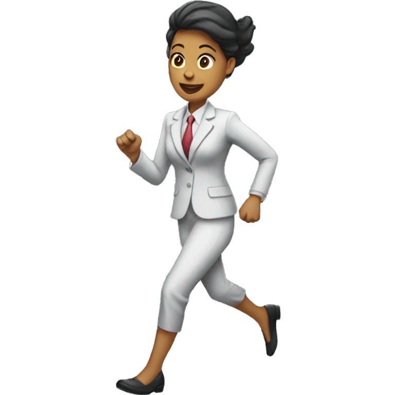 woman in a business suit running to the left emoji