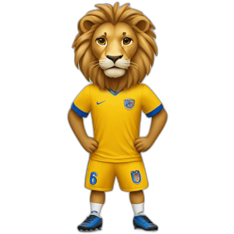 lion dressed in soccer clothes emoji