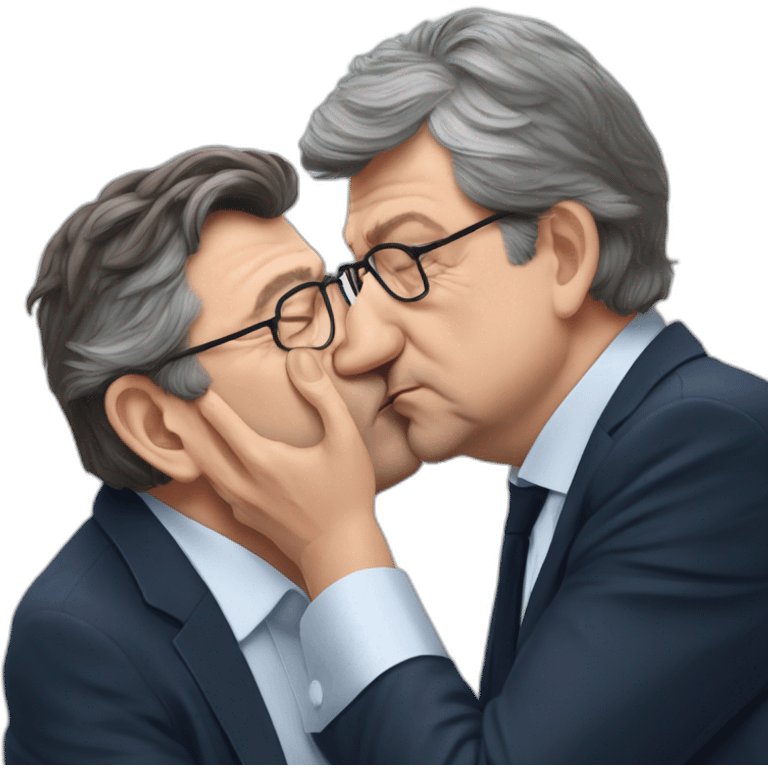 Jean Luc Mélanchon Kissing Macron emoji