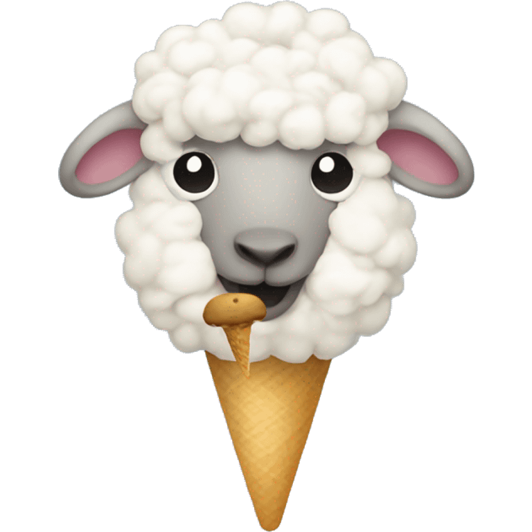 Sheep eats ice cream emoji