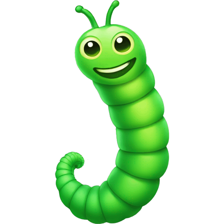 glowing green worm emoji