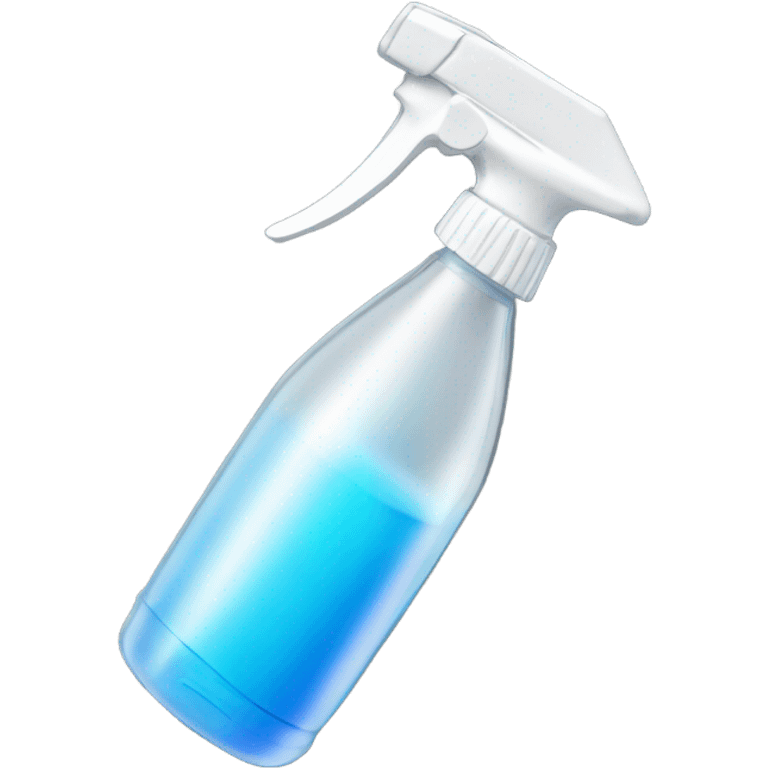 A handheld plastic spray bottle with a transparent container, featuring a long metal nozzle and a white handle. emoji