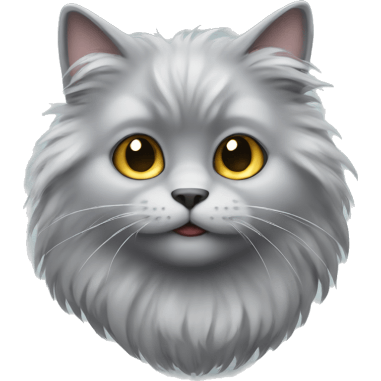 very fluffy gray cat emoji