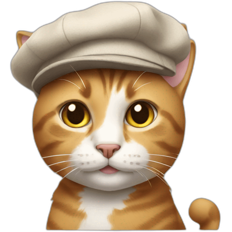 cat wearing beret emoji