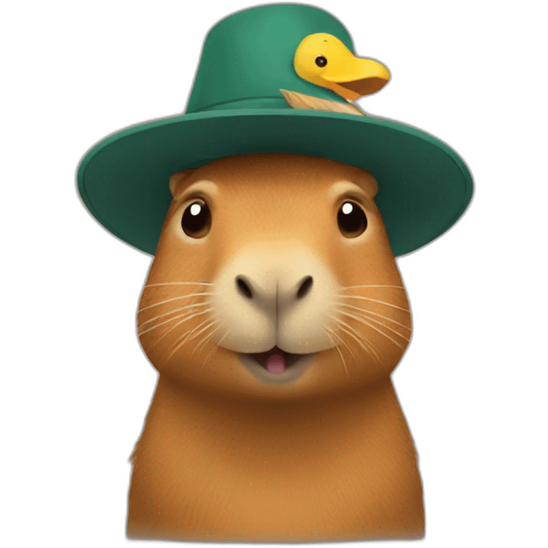 capibara wearing a duck hat emoji