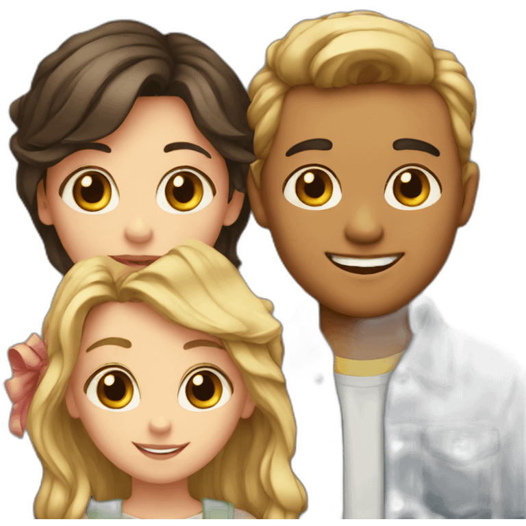 3 girls and 1 boy all fair emoji