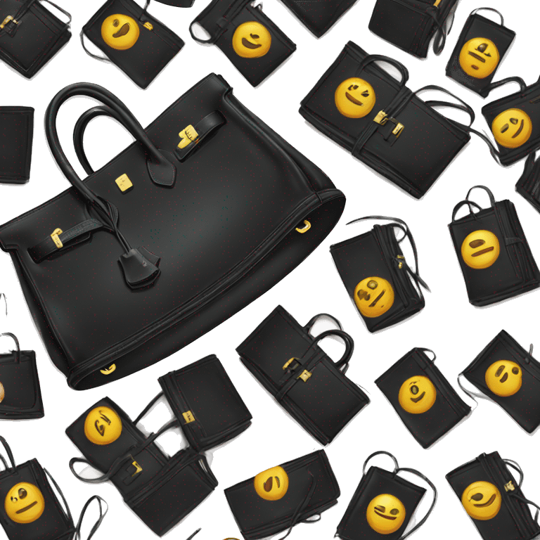 Black birkin bag Hermes emoji