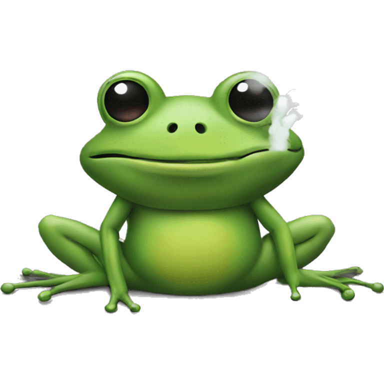 Frog vaping emoji