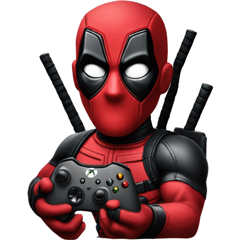 Deadpool holding xbox controller emoji