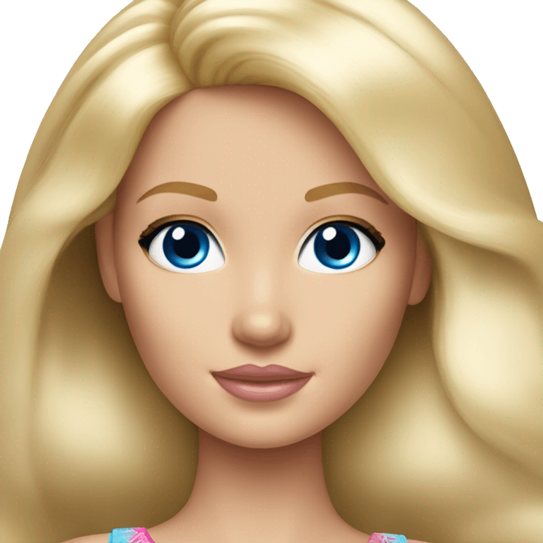 blonde barbie girl with blue eyes emoji