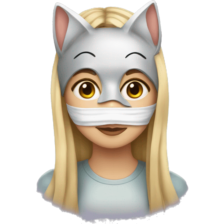 Girl with cat mask on emoji