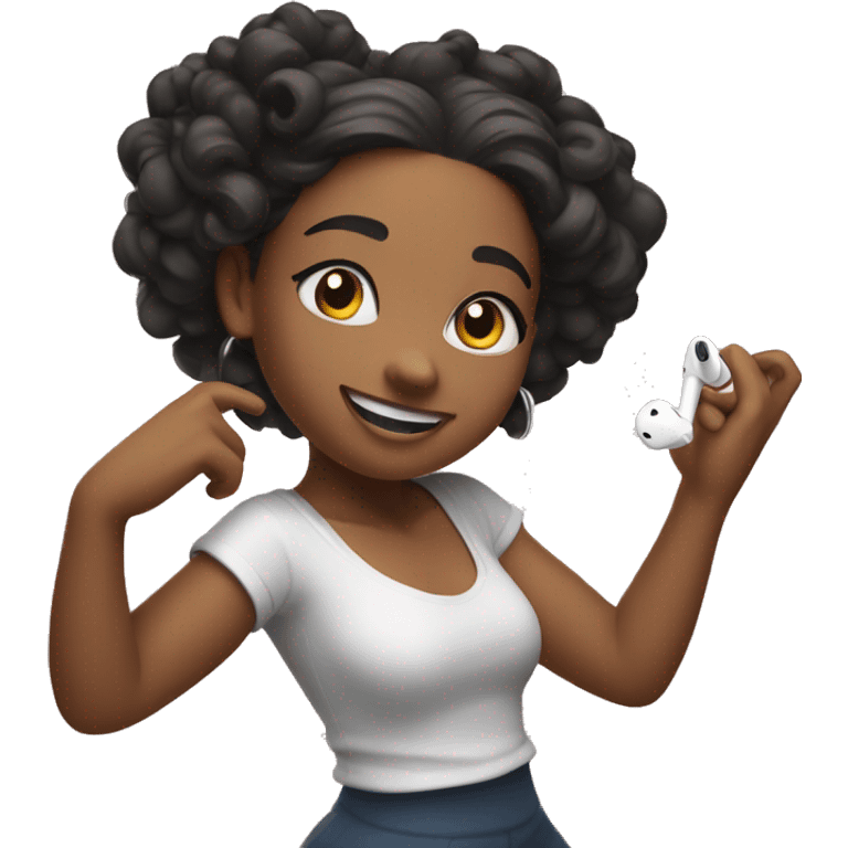 Dancing girl whit AirPods  emoji