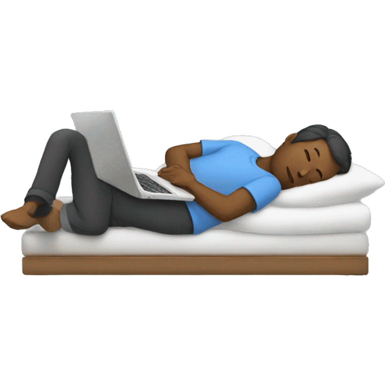 Sleeping while using laptop emoji