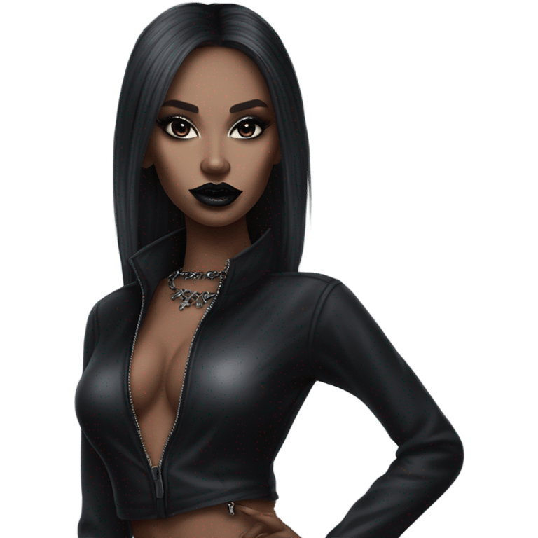 Hyper Realistic Goth victoria secret model emoji