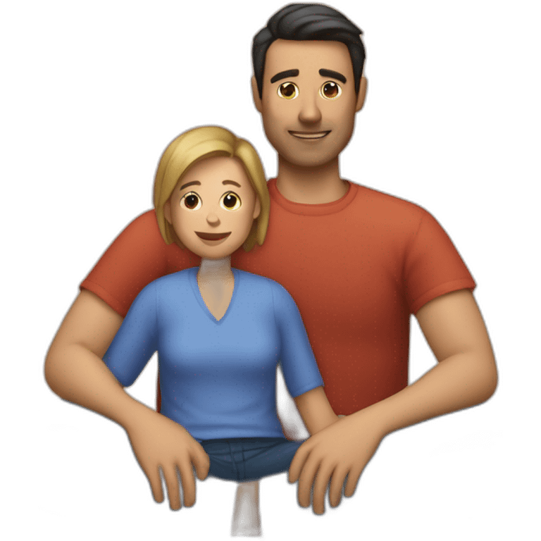 generate an emoji of a person sitting on the lap of someone else  emoji