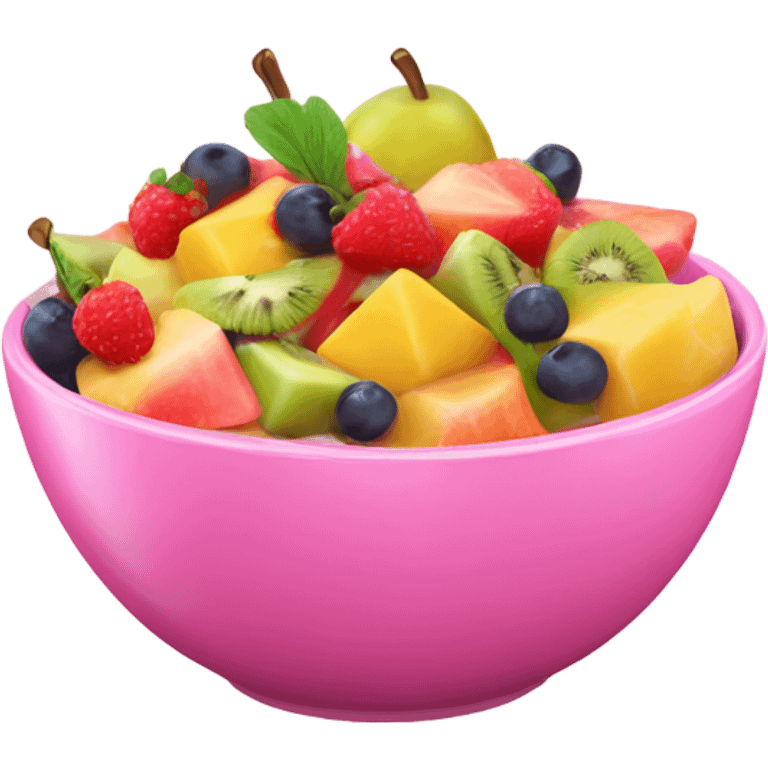 Fruit salad in pink bowl emoji