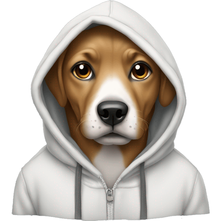 Dog wearing a hoodie emoji