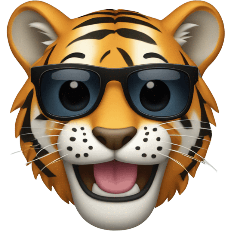 Tiger smiling with sunglasses  emoji