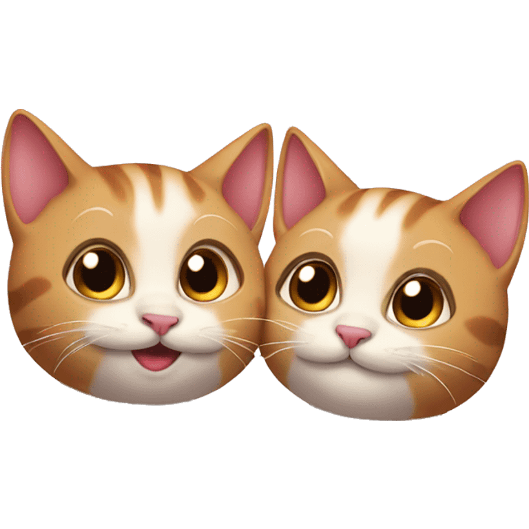 two kitties in love emoji