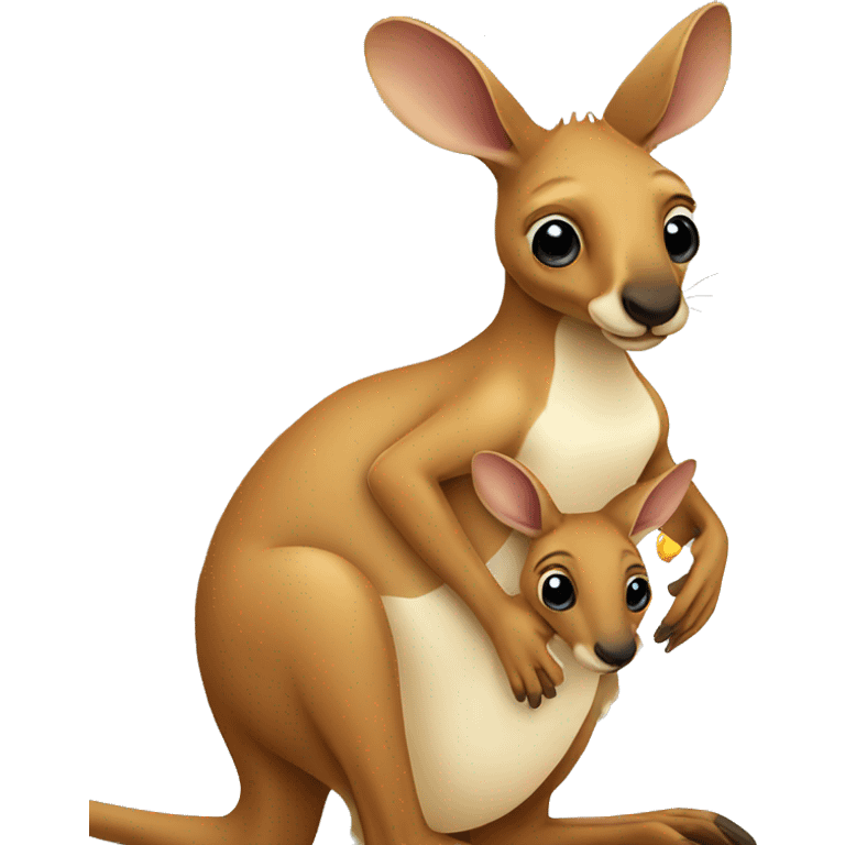 kangaroo with baby in its pouch emoji