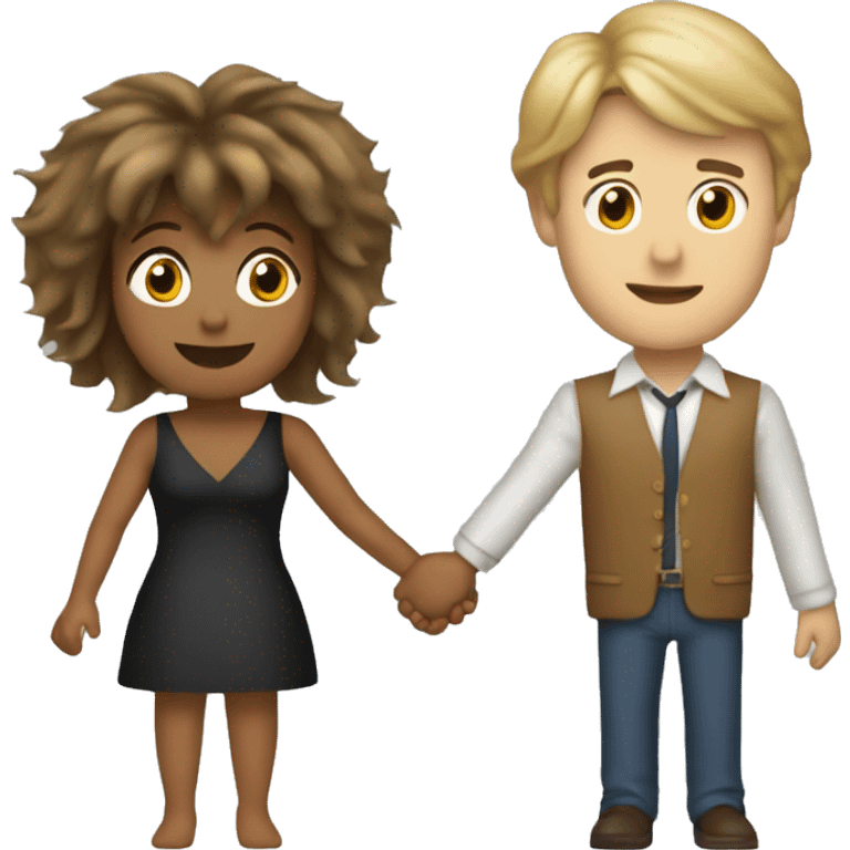 Tina Turner and Erwin Bach holding hands  emoji