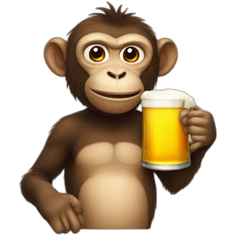 monkey with beer emoji