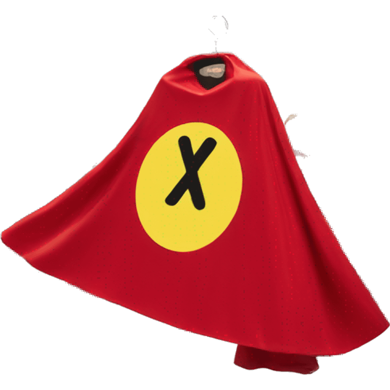 red superhero cape on a dummy emoji